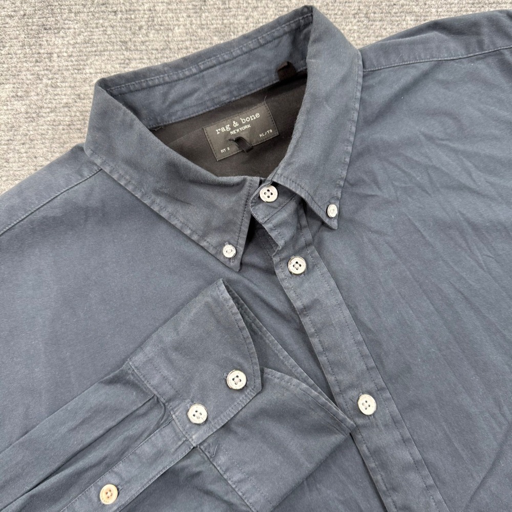 Rag & Bone New York Men's Dark Gray Button Down Shirt‎ Size XL